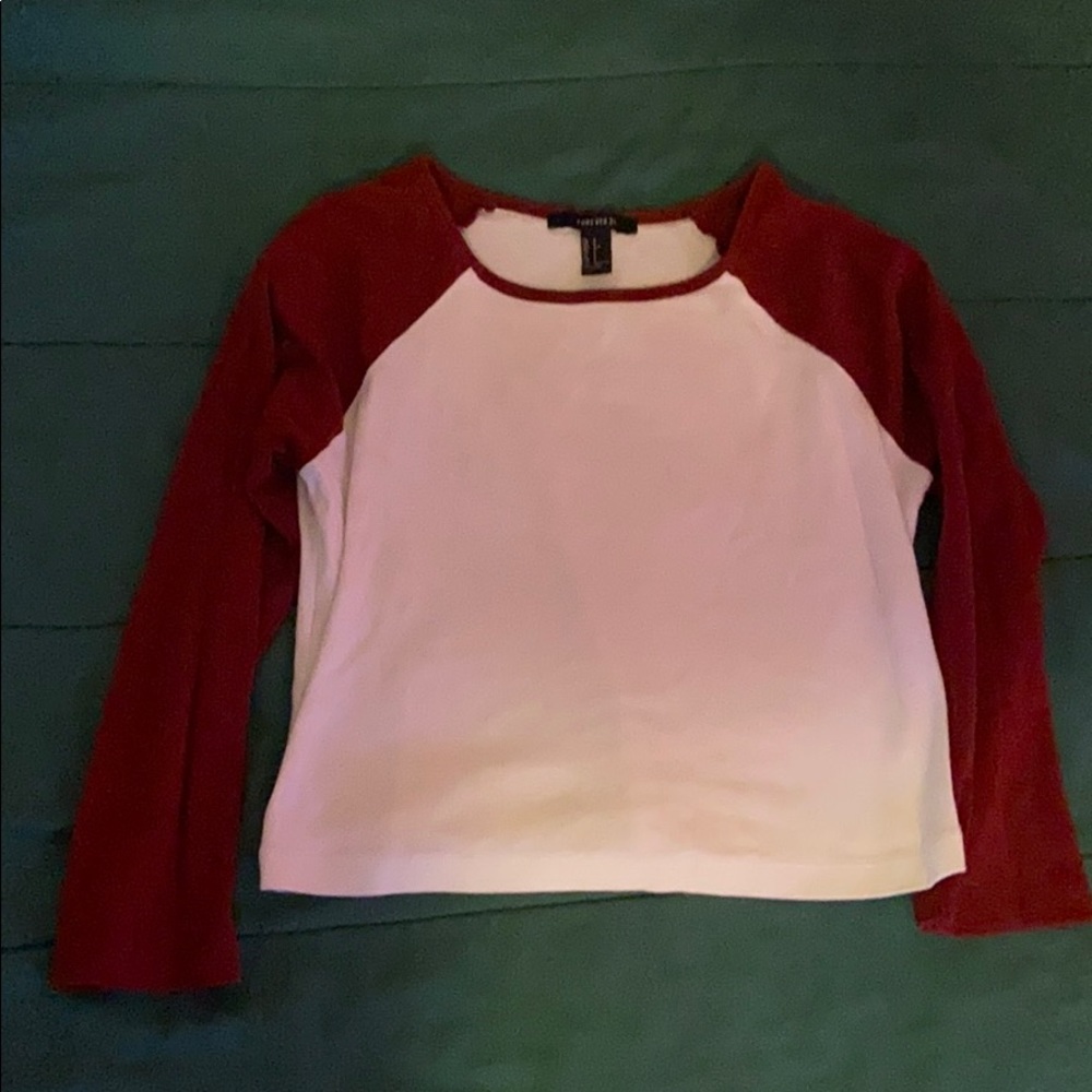 Baseball tee crop top